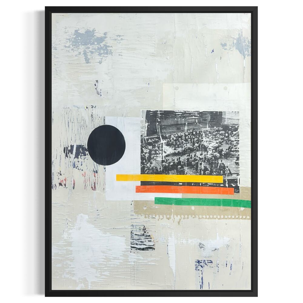 Original Mixed Media Modern Art Collage Painting 18x24 "Velar" Signed